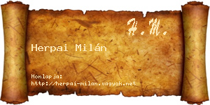 Herpai Milán névjegykártya